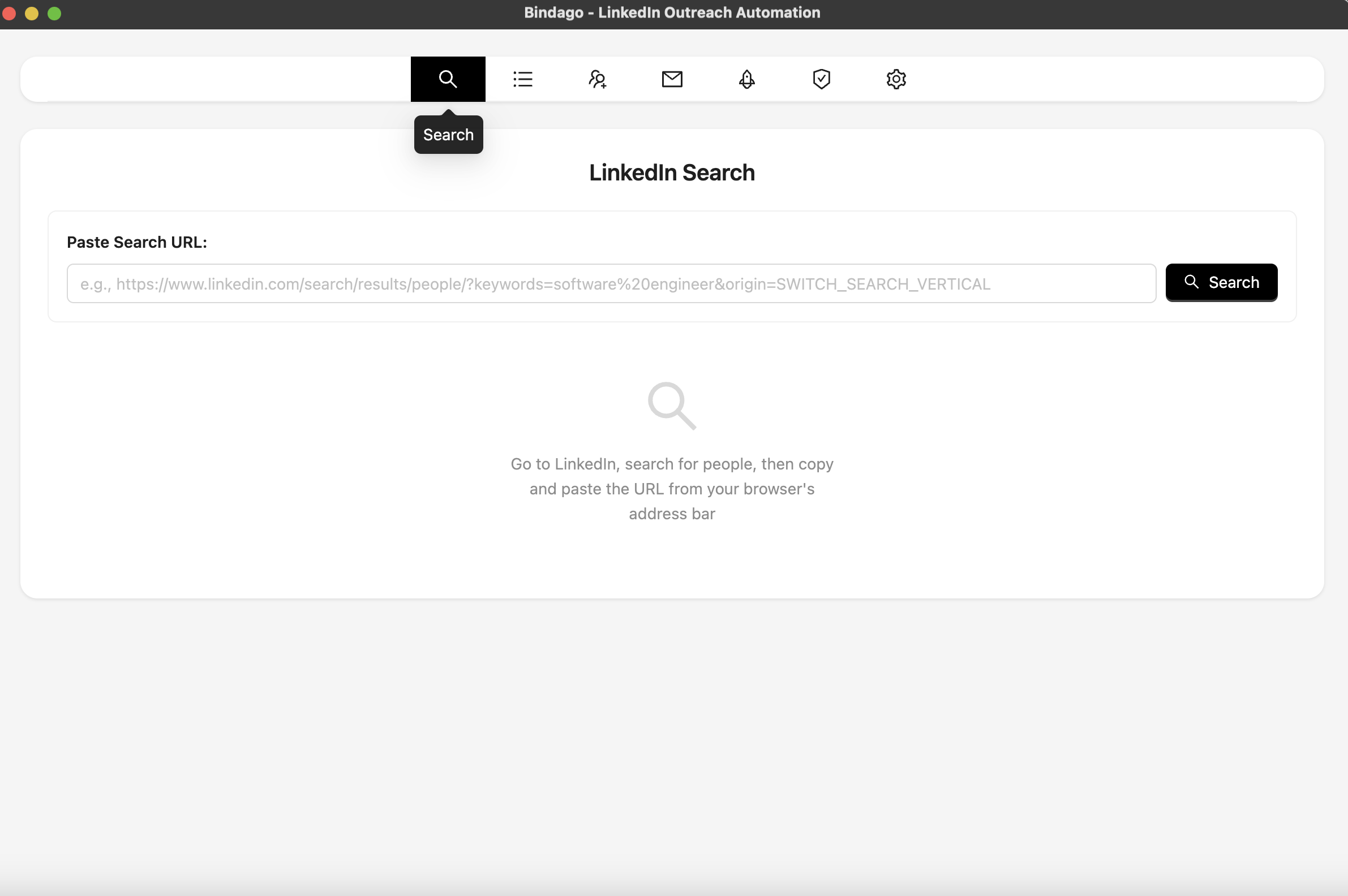 Bindago Search Interface