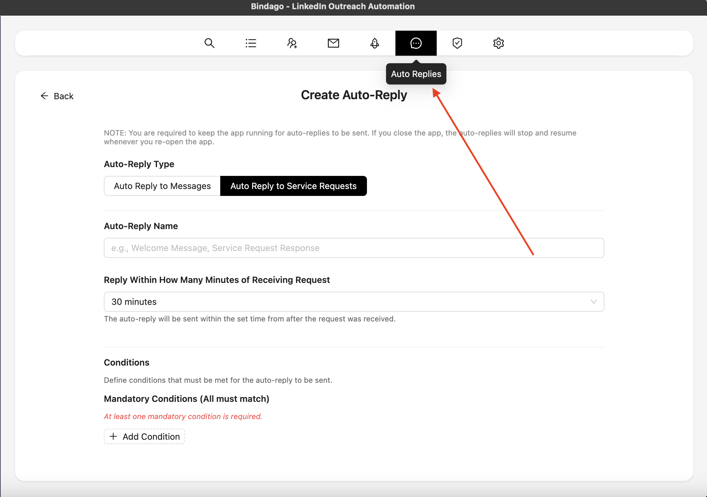 Navigate to Auto Replies
